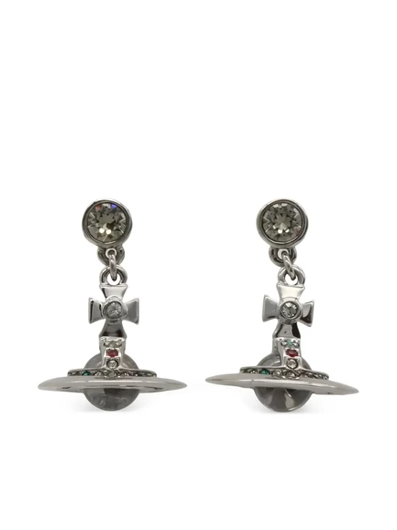 Серьги Vivienne Westwood Orb каплевидные, серебристые