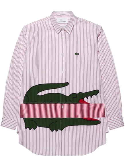 Рубашка Comme Des Garçons в тонкую полоску с крокодиловым принтом red