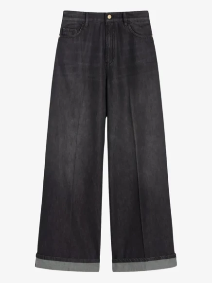 Женские джинсы S. Max Mara Wide-leg, черные
