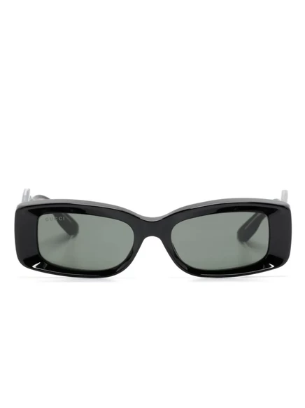 Солнцезащитные очки в прямоугольной оправе с линзами-наклейками Gucci Eyewear black