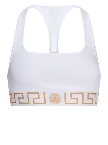 Бюстгальтер с каймой от Versace Greca white