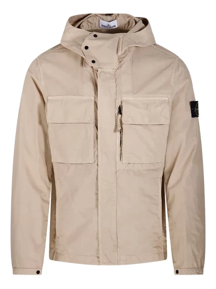 Мужская куртка Stone Island с капюшоном, нейтрального цвета