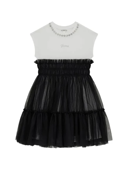 Платье для девочек Guess Kids с кристаллами, черное