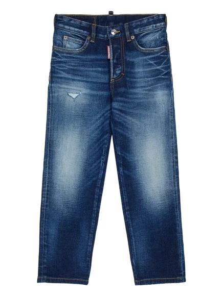 Детские джинсы DSQUARED2 Kids прямого кроя, индиго