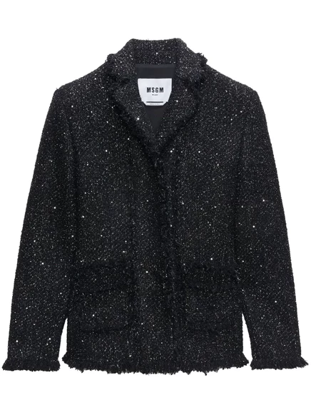 Однобортный блейзер с букле от MSGM black