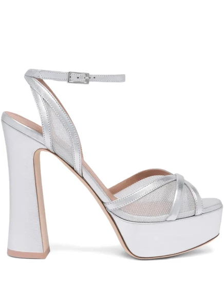 Босоножки Malone Souliers Sylvie 125 мм, серебристые