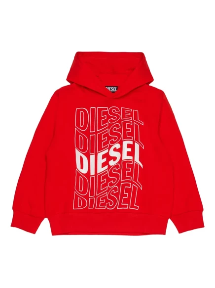 Худи для мальчиков Diesel Kids с логотипом, красное