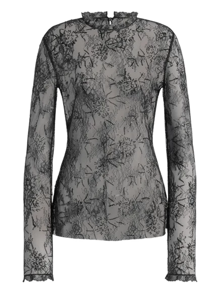 Кружевная блузка с блестками от Alberta Ferretti black
