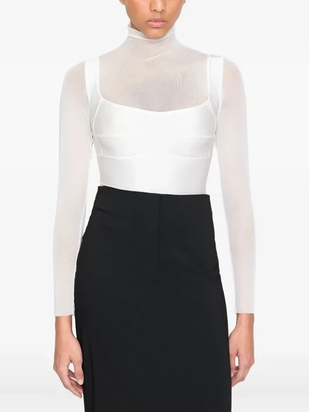 Боди Atu Body Couture с сетчатыми деталями white