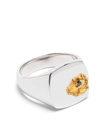 Кольцо Tom Wood Black Diamond, серебро с черным бриллиантом