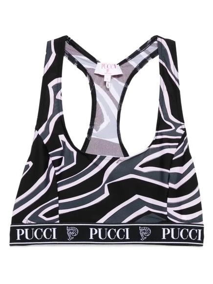 Женский спортивный топ-бра Pucci racer-neck, черный
