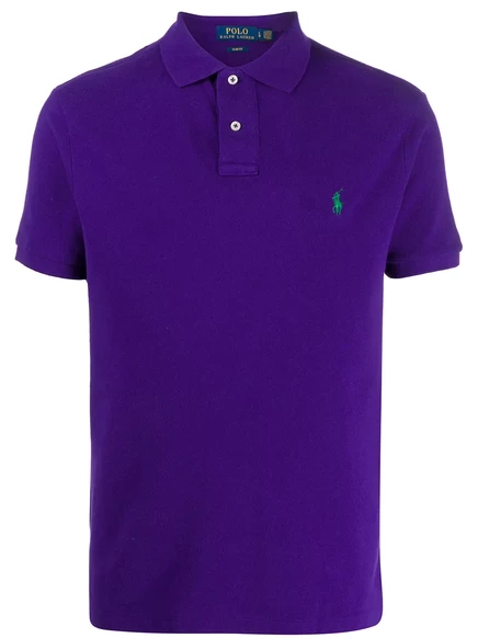 Мужское поло Polo Ralph Lauren с вышивкой, фиолетовое