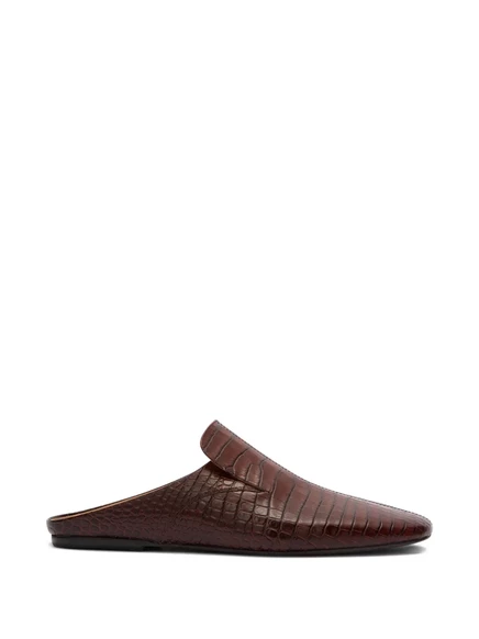 Мужские мюли Dries van Noten из тисненой кожи, коричневые