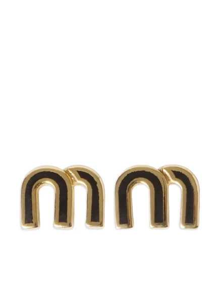 Женские серьги Miu Miu эмалированные, золотистые