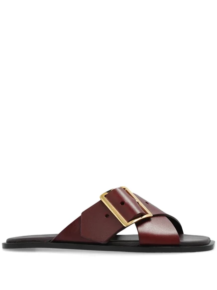 Женские шлепанцы Loewe Petal Belt, коричневые