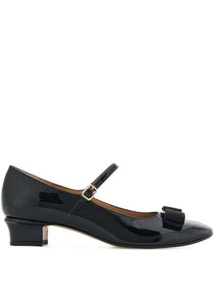 Женские туфли Mary Jane Ferragamo Vara с бантом, черные