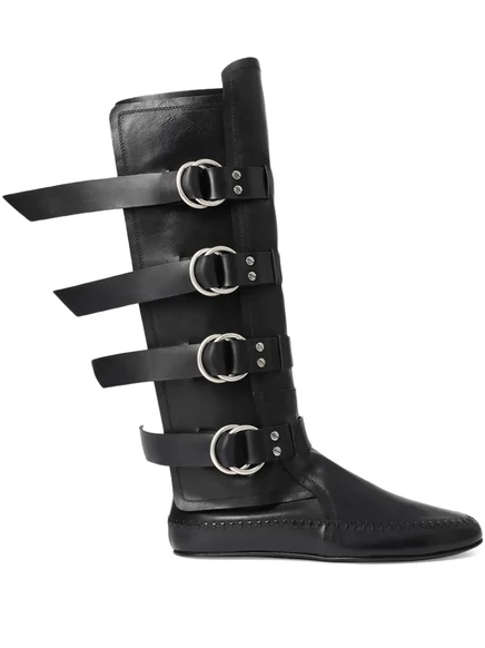 Байкерские сапоги до колен Ann Demeulemeester Siver black