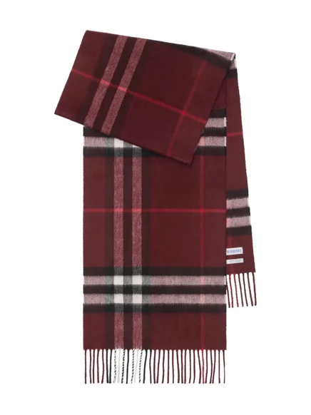 Шарф Burberry из кашемира в клетку, бордовый