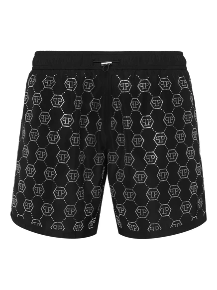 Мужские шорты Philipp Plein с кристаллами, черные