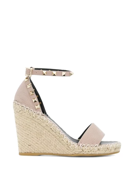 Женские клинья Valentino Double Rockstud, пудрово-чёрные