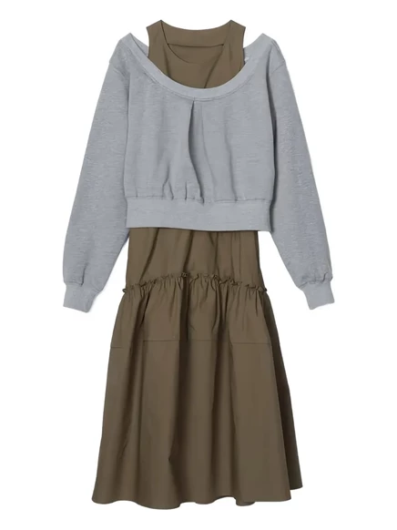 Женское платье 3.1 Phillip Lim миди ярусное, зелёное