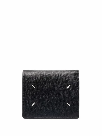 Кошелек Maison Margiela из кожи с 4 строчками, черный