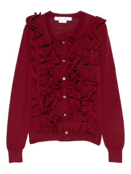 Женский кардиган Comme Des Garçons с рюшами, бордовый