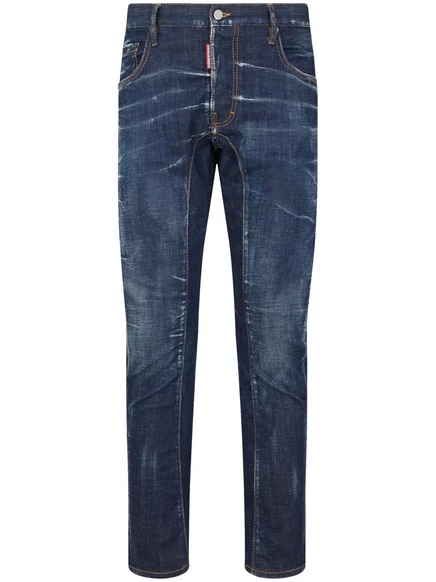 Мужские джинсы DSquared2 прямого кроя стрейч, индиго