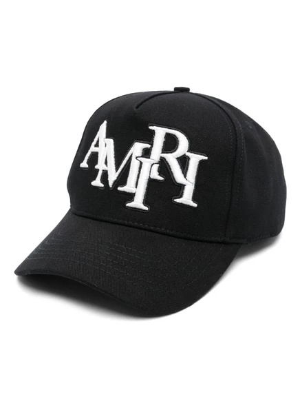 Мужская кепка Amiri Staggered‑logo, черная