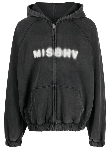 Унисекс худи Misbhv с логотипом на молнии, черное