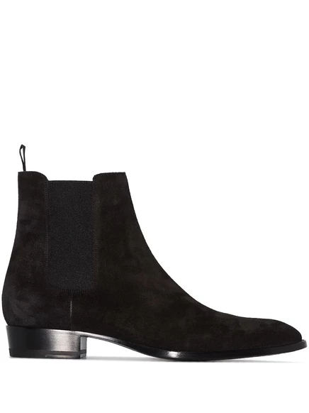 Замшевые ботинки Челси Saint Laurent Wyatt 30 мм black