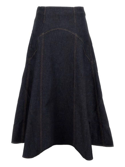Женская джинсовая юбка Jacquemus Triangle, синяя