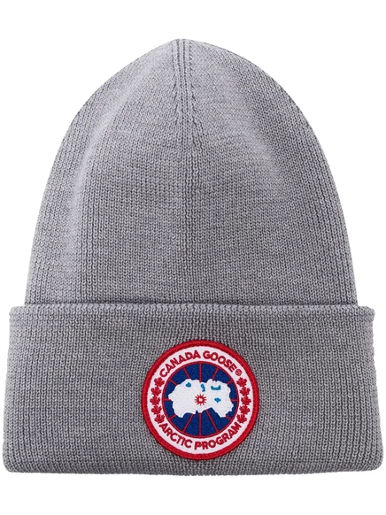 Шапка Canada Goose Arctic Disc вязаная из шерсти, серая