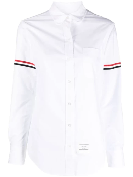 Хлопчатобумажная рубашка в полоску Thom Browne RWB white