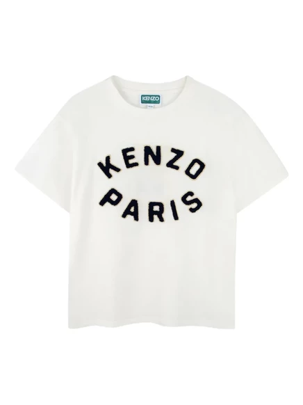 Детская футболка Kenzo Kids с логотипом, белая