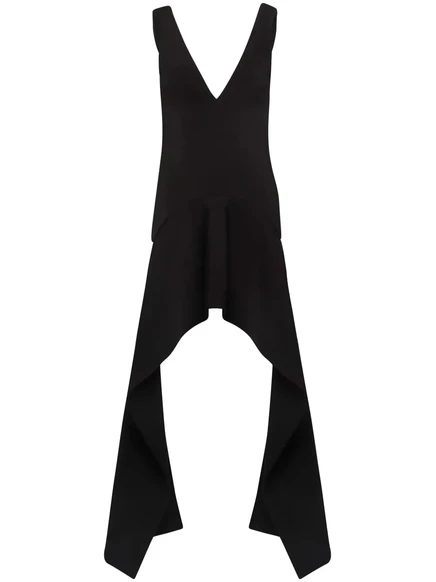 Женское драпированное мини-платье JW Anderson с V-образным вырезом, черное