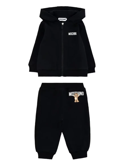 Спортивный костюм с плюшевым принтом Moschino Kids black