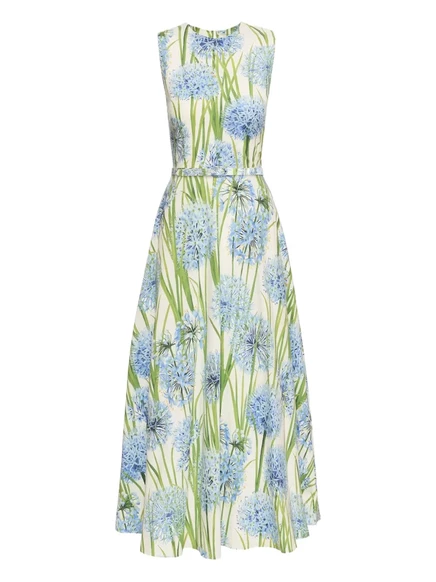 Женское платье Oscar de la Renta Allium из поплина, зеленое