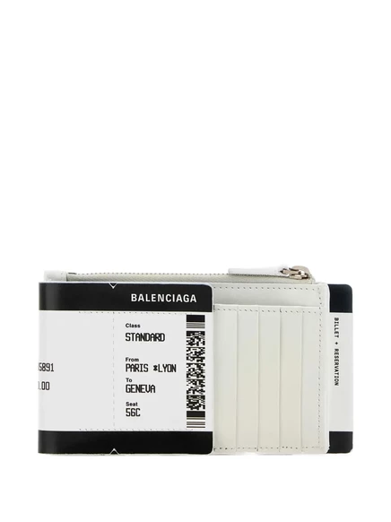 Мужской картхолдер Balenciaga Passport Boarding Pass, черно-белый