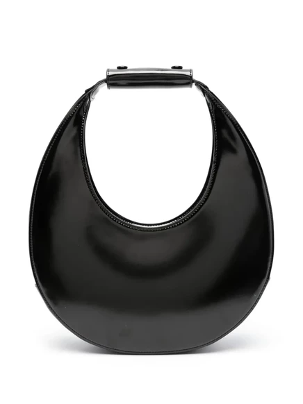 Кожаная сумка через плечо STAUD Moon black