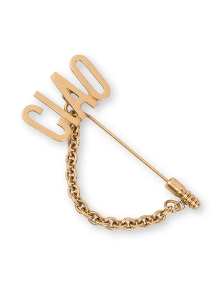Женская брошь Moschino Ciao с цепочкой, золотистая