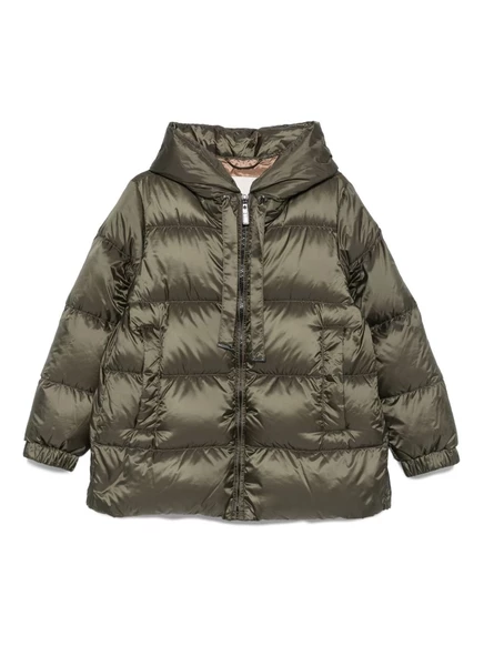Женский пуховик Max Mara с капюшоном, оливковый