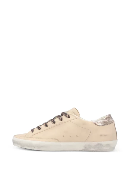 Женские кеды Golden Goose Super-Star кожаные, бежевые