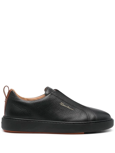 Кожаные кроссовки Santoni black
