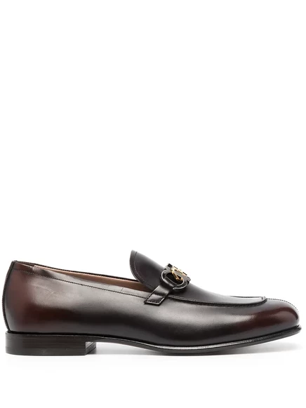 Мокасины Ferragamo Gancini с квадратным носком black