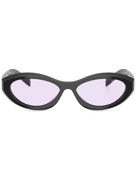 Солнцезащитные очки овальной формы с треугольным логотипом Prada Eyewear black