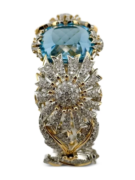 Браслет Tiffany & Co The Fleurage с аквамарином, золото