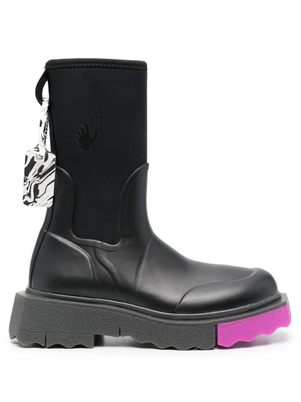 Белоснежные ботильоны из губчатого материала Rainboot black