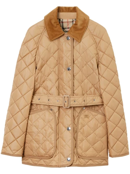 Стеганый жакет с поясом от Burberry diamond neutrals