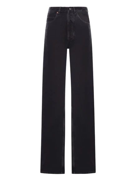 Женские широкие джинсы Saint Laurent, черные
